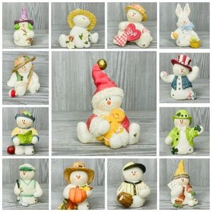 Snow wonders vintage Holiday snowman figurine trinkets Sarah’s attic collectible